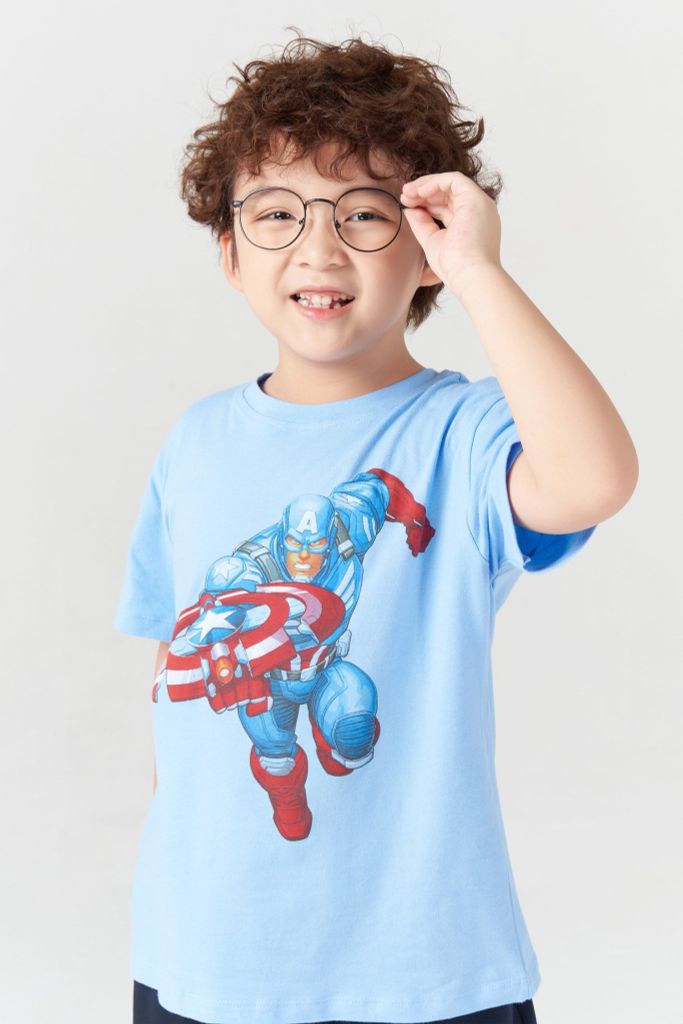 Bộ thun ngắn tay Marvel bé trai Rabity 5596