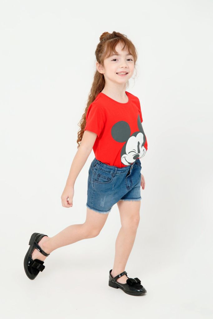 Áo thun Mickey ngắn tay bé gái Rabity 5125