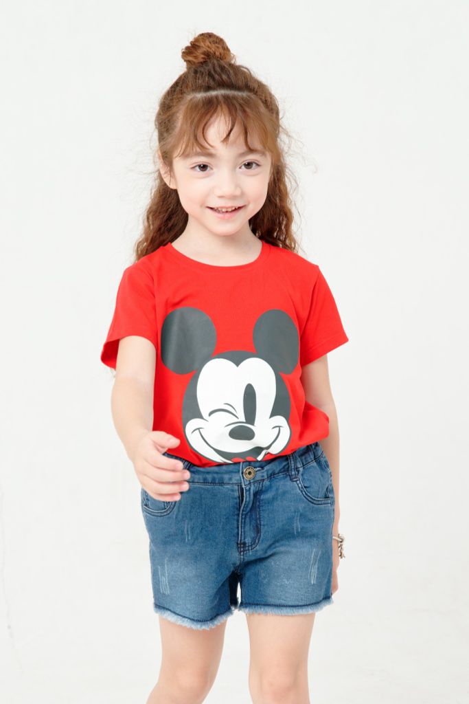 Áo thun Mickey ngắn tay bé gái Rabity 5125