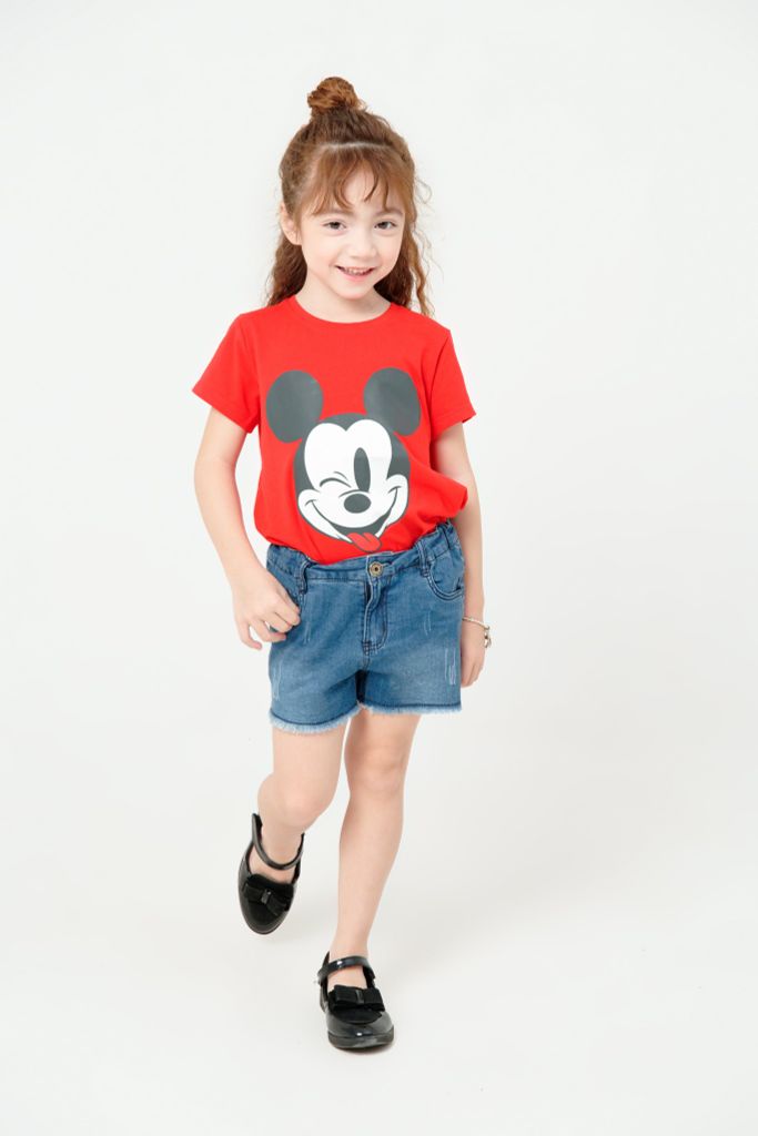 Áo thun Mickey ngắn tay bé gái Rabity 5125