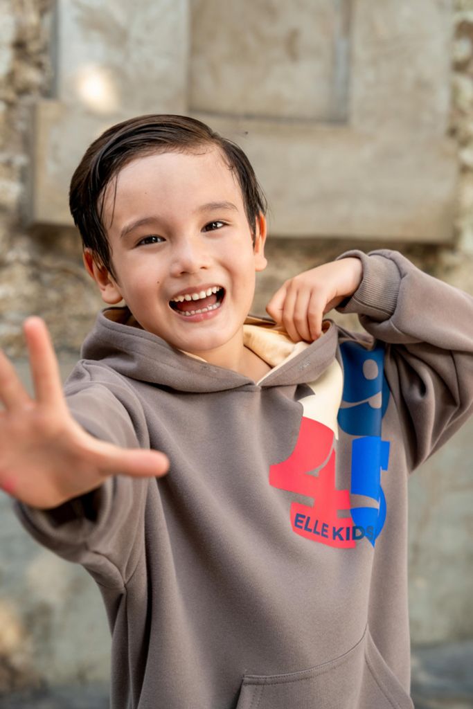 Áo hoodie nỉ mũ dài tay bé trai Rabity x ELLE Kids - designed in Paris 83011