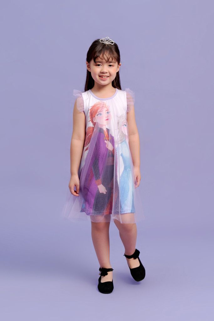 Đầm váy Elsa ngắn tay bé gái Rabity 5383