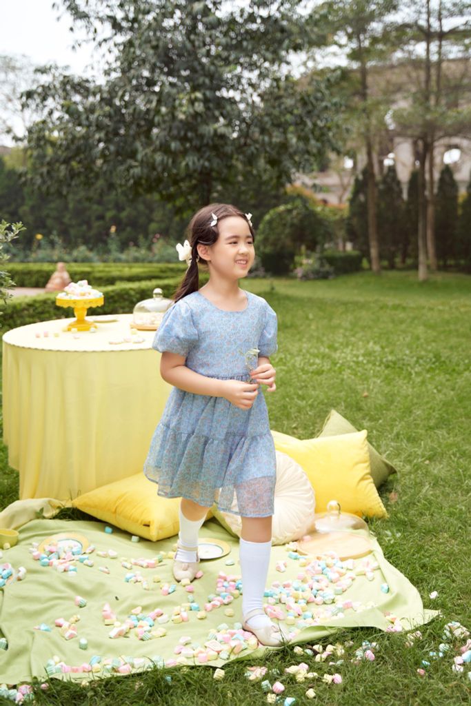 Đầm váy voan bé gái ngắn tay Rabity x ELLE Kids- designed in Paris 81021