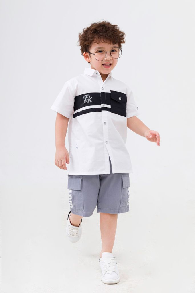 Áo sơ mi ngắn tay bé trai Rabity x ELLE Kids- designed in Paris 80053