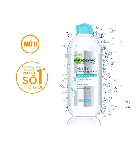  Nước Tẩy Trang Dành Cho Da Dầu Mụn Garnier Micellar Cleansing Water For Oily & Acne-Prone Skin 400ml 