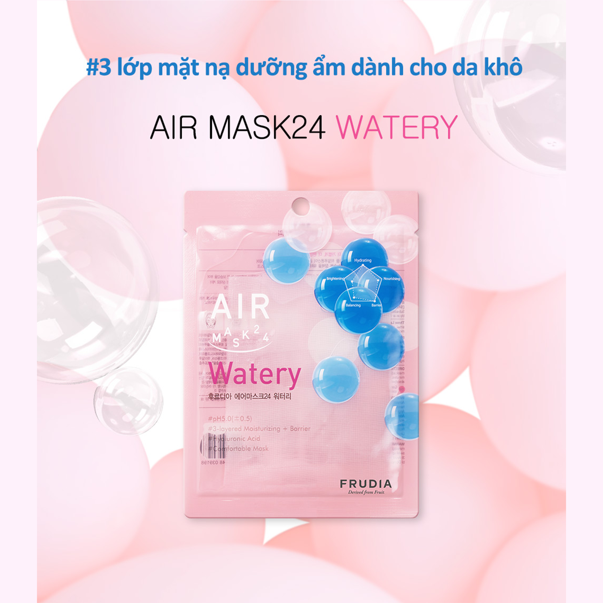  Mặt Nạ Dưỡng Ẩm Frudia Air Mask 24 Watery Làm Trắng Da 25ml 