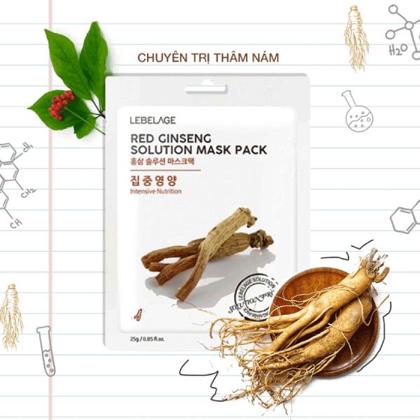  Mặt Nạ Lebelage Red Ginseng Solution Mask Pack Intensive Nutrition Chiết Xuất Nhân Sâm 25g 