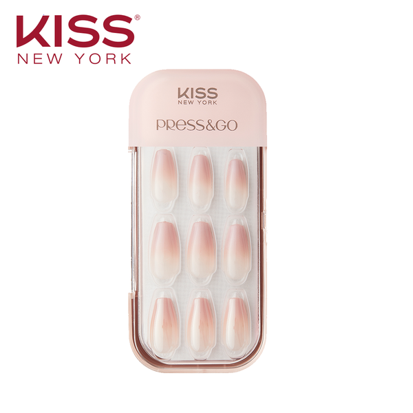  Bộ 30 Móng Tay Gel Tự Dán Press & Go Kiss New York Nail Box - Milk Tea (KPNC06K) 