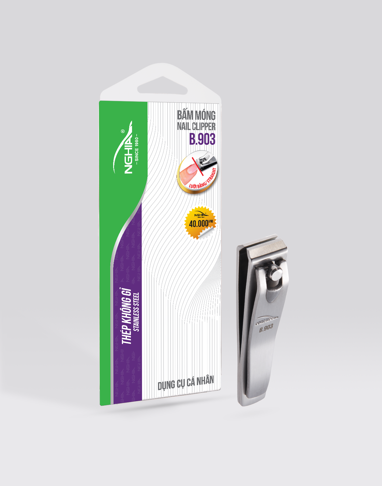 Bấm móng tay Kềm Nghĩa thép không gỉ lưỡi bằng loại nhỏ B.903