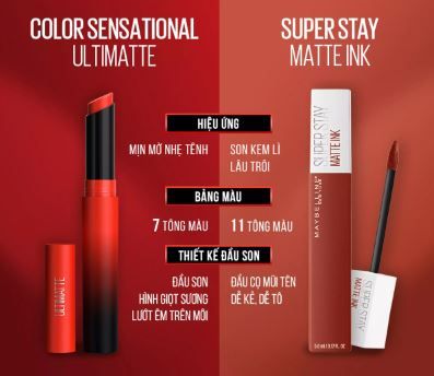  Son Thỏi Maybelline New York Color Sensational Ultimatte Matte Lipstick 1.7g .#299 More Scarlet 