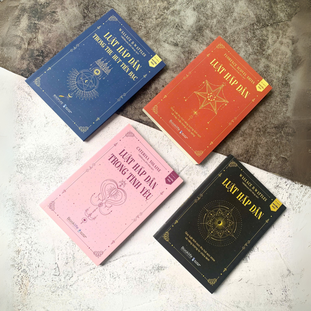  Combo 4 cuốn sách về Luật hấp dẫn Tình Yêu - Tiền Bạc - Sức Khoẻ - May Mắn 