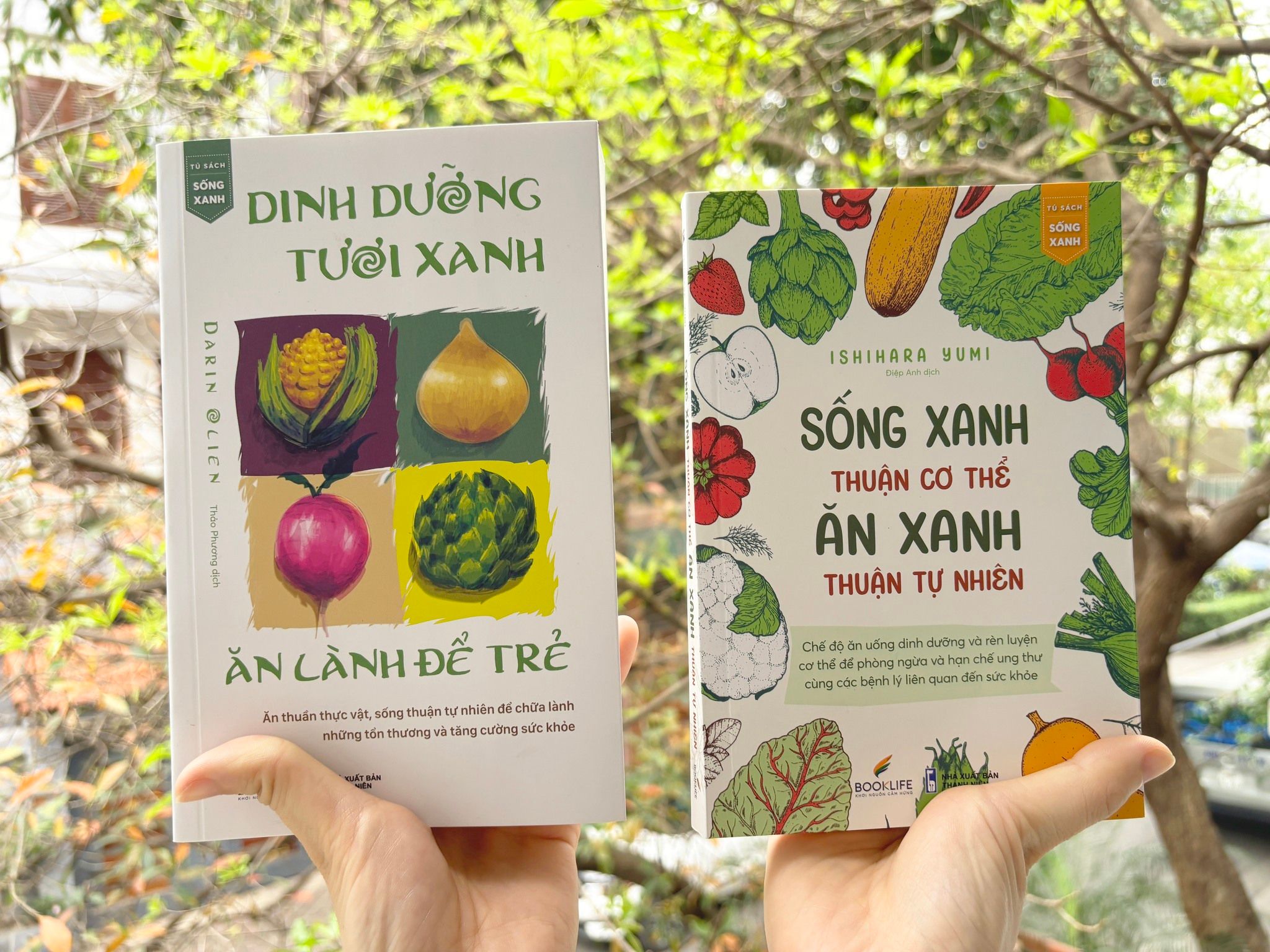  Combo 2 cuốn sách Dinh dưỡng tươi xanh ăn lành để trẻ + Sống xanh thuận cơ thể ăn xanh thuật tự nhiên 