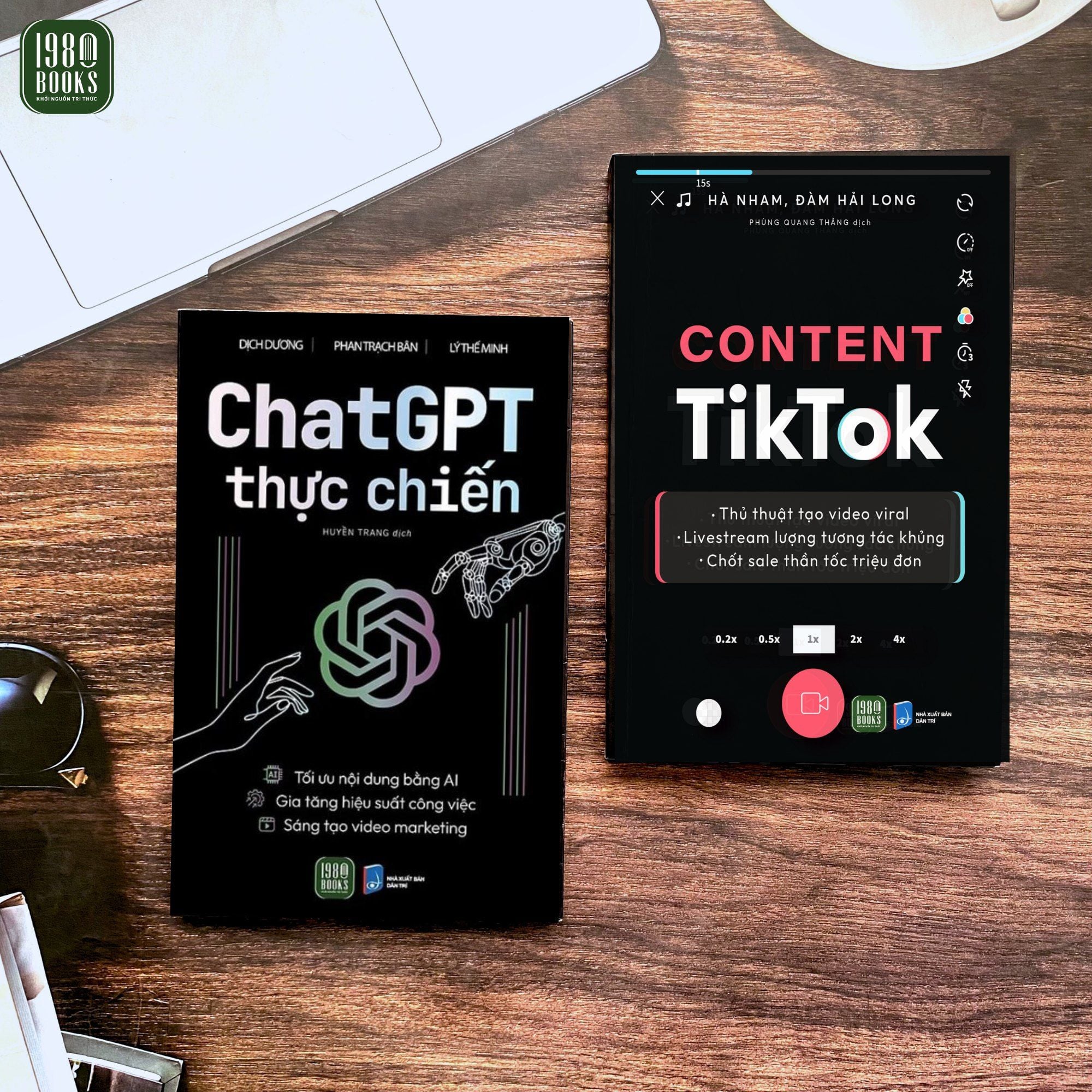  Combo 2 cuốn sách ChatGPT thực chiến + Content Tiktok 