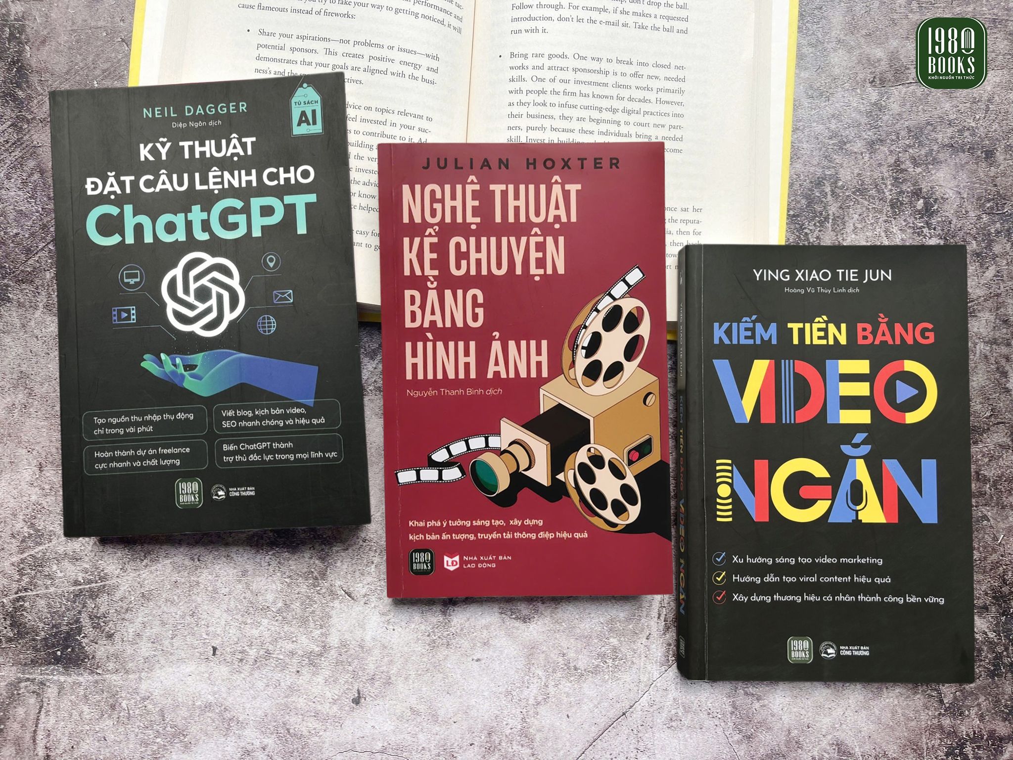  Combo 3 cuốn Câu lênh + Kể chuyện bằng hình ảnh + Kiếm tiền bằng video ngắn 