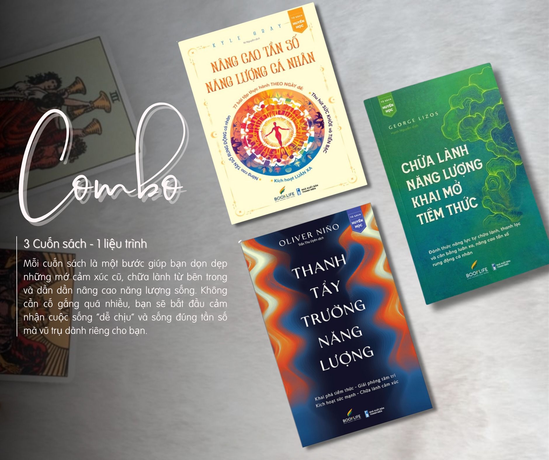  Combo 3 cuốn sách Nâng cao tần số năng lượng cá nhân + Chữa lành năng lượng khai mở tiềm thức + Thanh tẩy trường năng lượng 