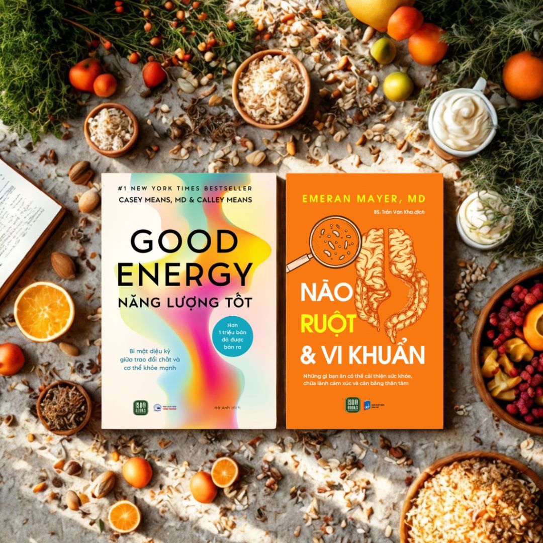  Combo 2 cuốn Năng lượng tốt + Não ruột và vi khuẩn 
