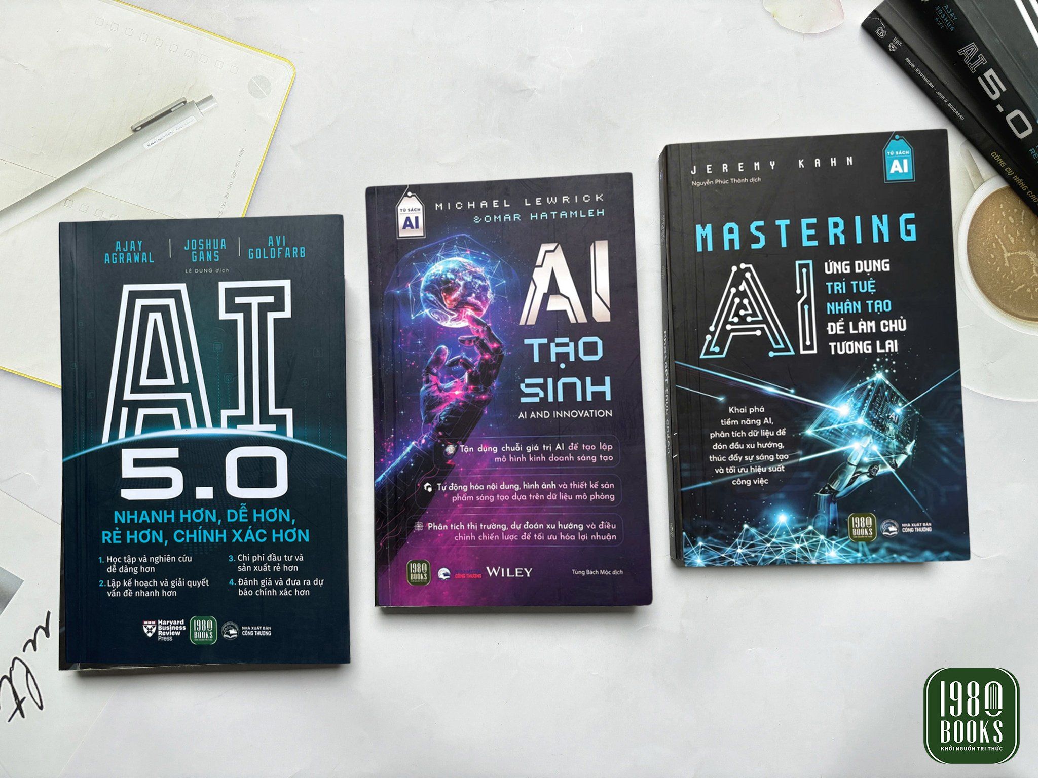  Combo 3 cuốn AI 5.0 + AI tạo sinh + Mastering AI 