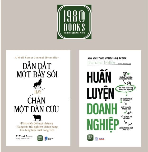  Combo 2 cuốn sách Dẫn Dắt Một Bầy Sói Hay Chăn Một Đàn Cừu + Huấn Luyện Doanh Nghiệp 
