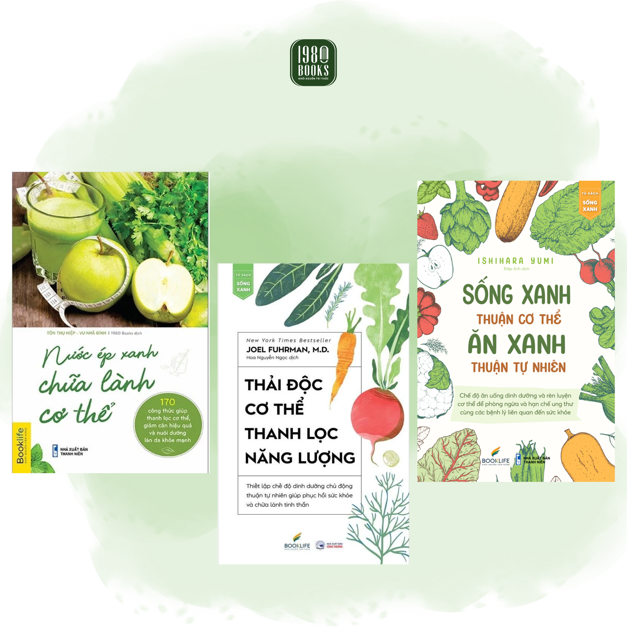 Combo 3 cuốn Nước ép xanh + Thải độc cơ thể + Sống xanh thuận cơ thể 