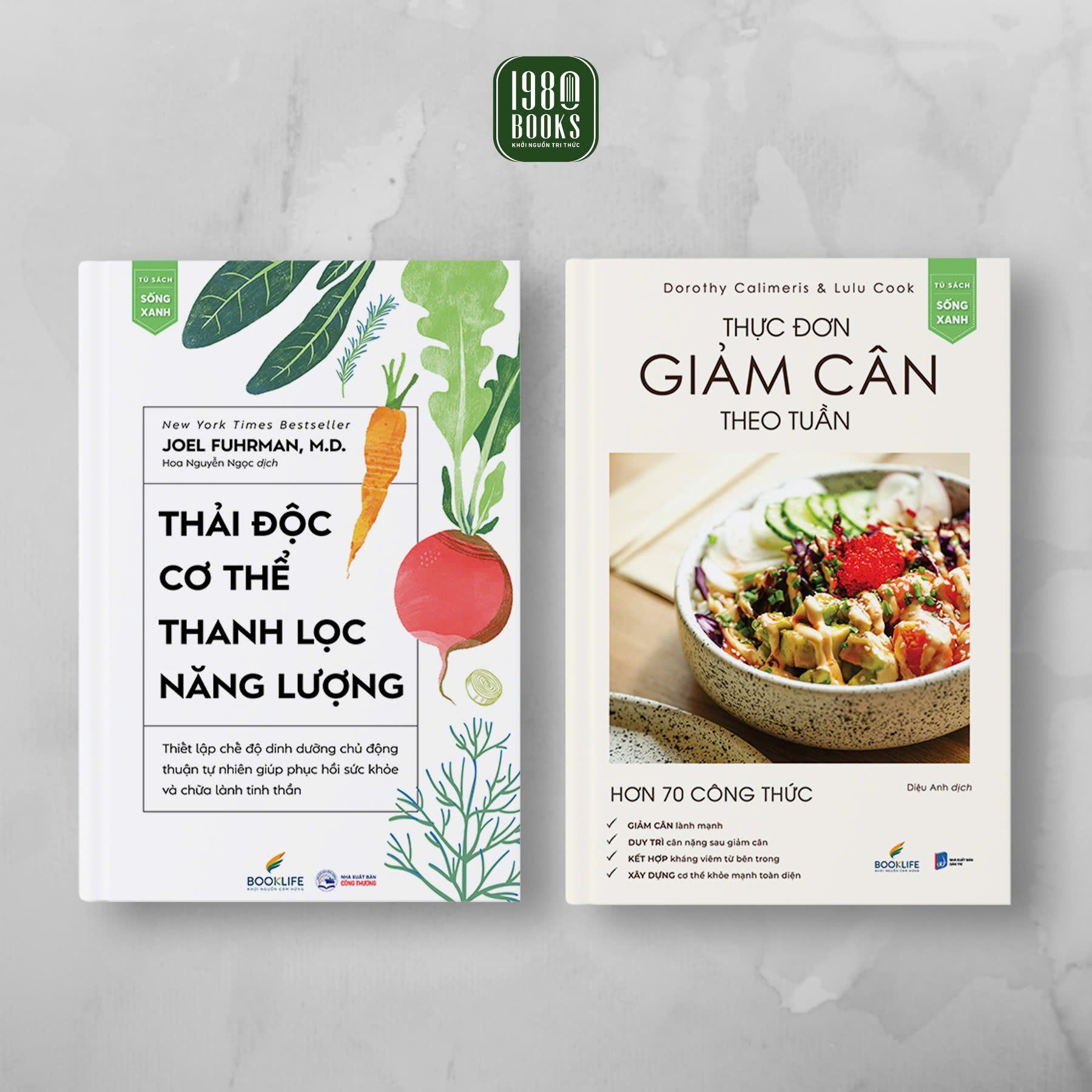  Combo 2 cuốn sách Thực đơn giảm cân theo tuần + Thải độc cơ thể thanh lọc năng lượng 