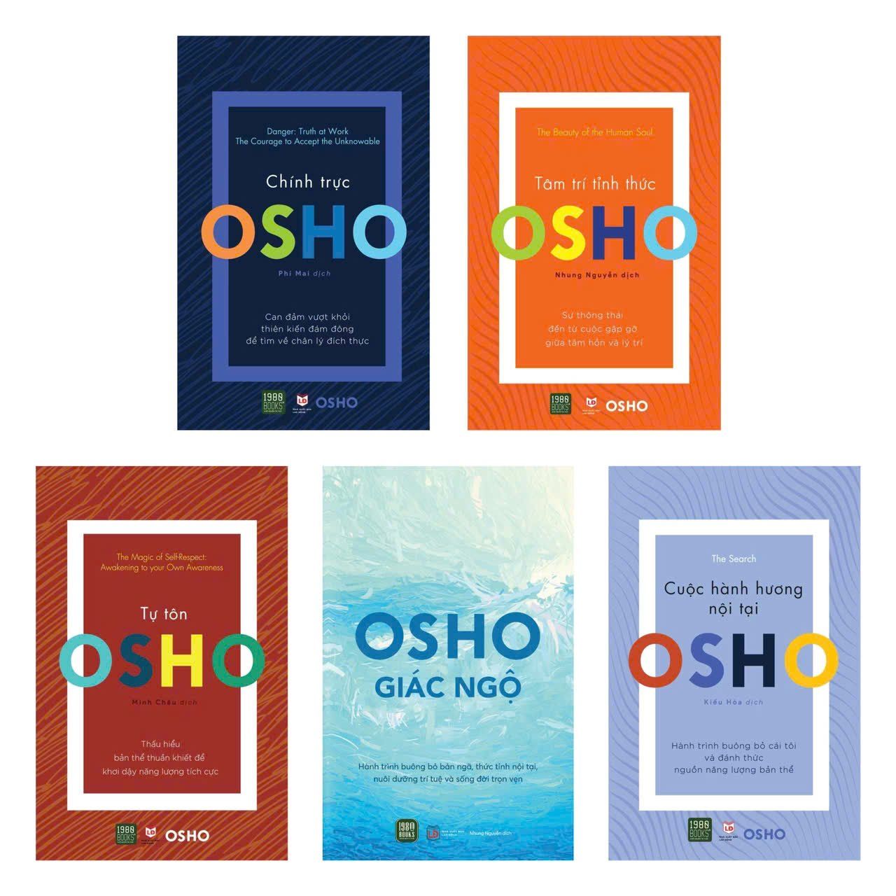  Combo 5 cuốn sách Osho: Chính trực + Tâm trí tỉnh thức + Tự Tôn + Giác ngộ + Cuộc hành hương nội tại 