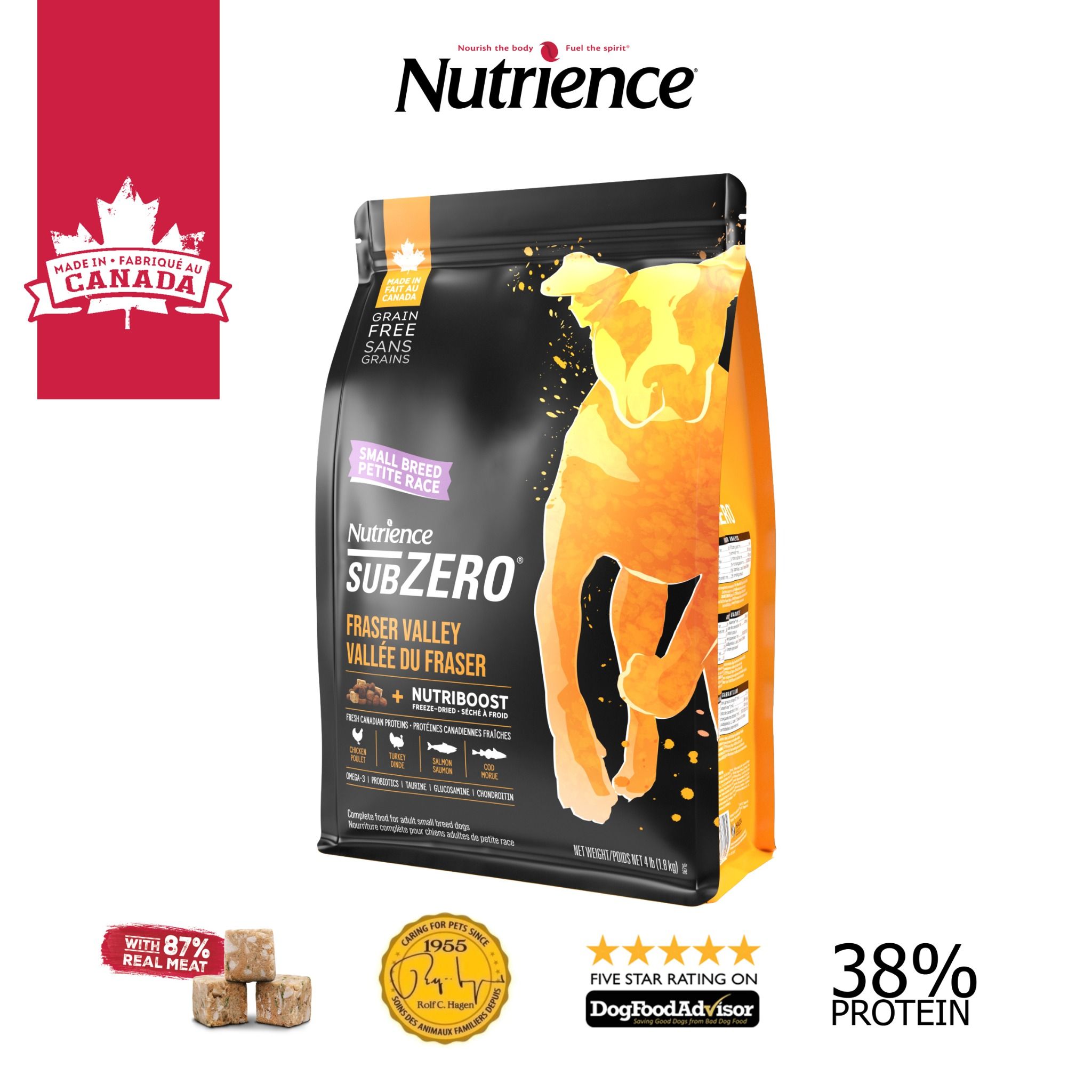  NT Subzero cho Chó (hạt nhỏ) - Gà tây, cá hồi, cá trích, cá tuyết và rau củ quả tự nhiên (Cho mọi giống chó ở mọi lứa tuổi) 