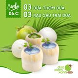 Combo 06.C: 03 Dừa Thơm Dứa - 03 Rau câu Trái Dừa
