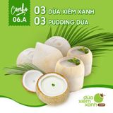 Combo 06.B: 03 Dừa Xiêm Xanh - 03 Pudding Dừa