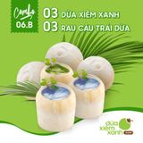 Combo 06.A: 03 Dừa Xiêm Xanh - 03 Rau Câu Trái Dừa