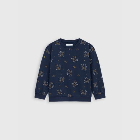 Áo Nỉ Bé Gái Canifa Chất Liệu Cotton Hoạ Tiết