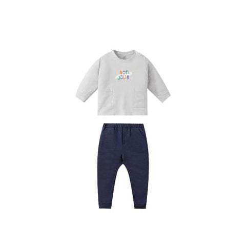 Bộ Dài Tay La Pomme Bonjour - 3Y Kẻ Ghi