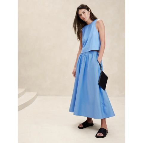 Váy Nữ Poplin Midi Skirt