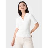 Áo Len Nữ Cổ Polo Tay Lửng Dáng Ôm