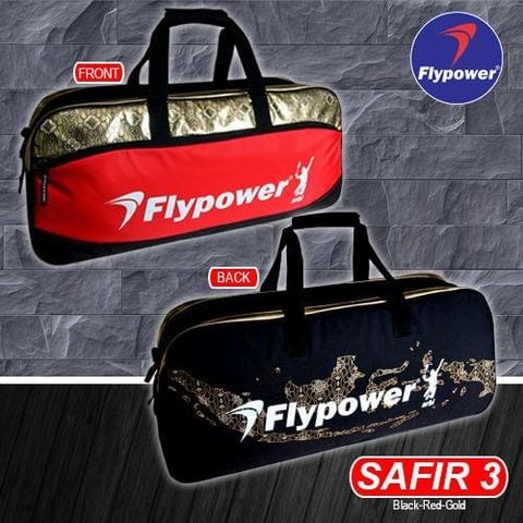 Bao vợt cầu lông Flypower Safir 3 Black Red Gold