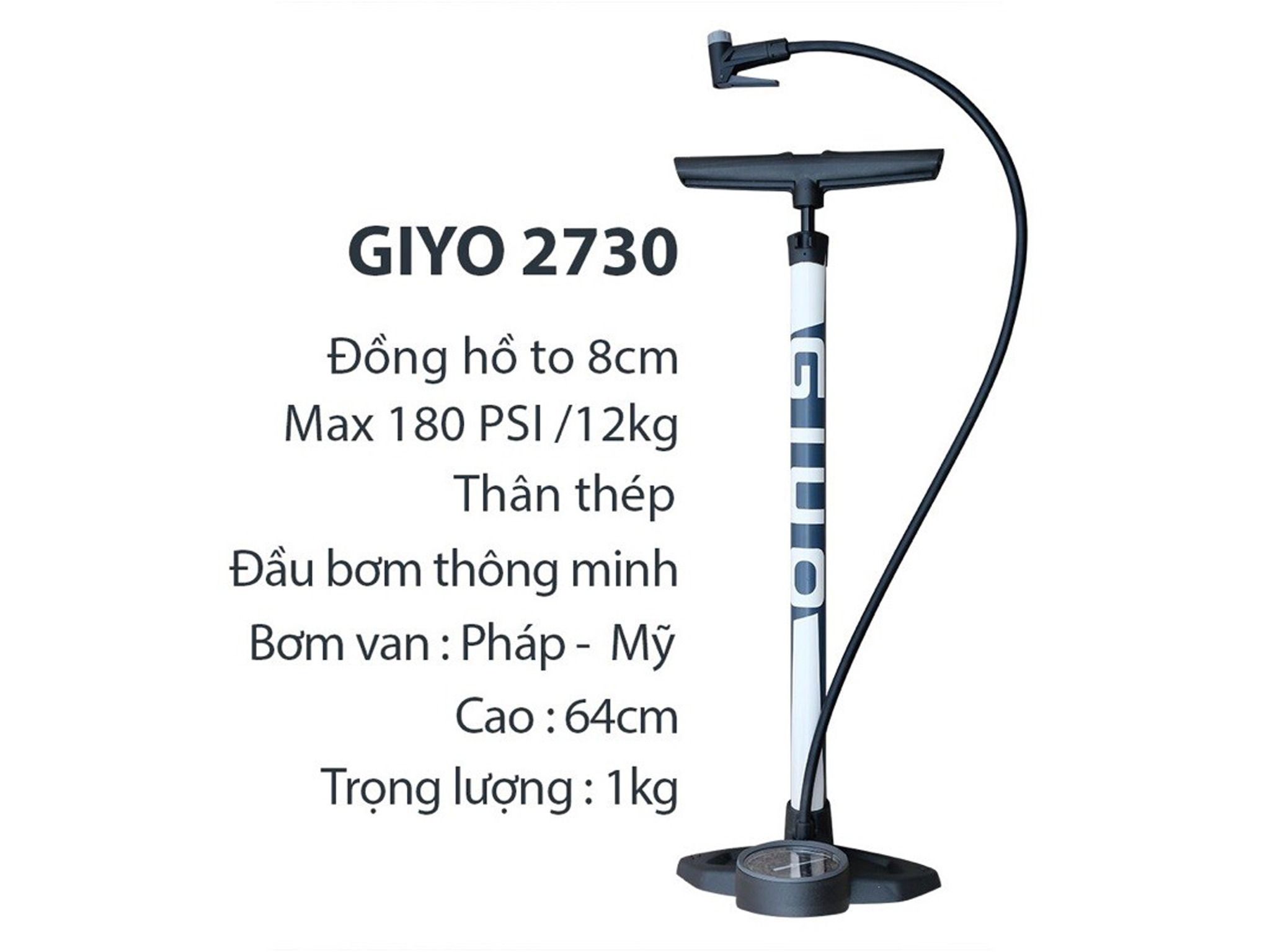 Mua Bơm xe đạp GIYO GF-43P áp suất 160PSI/11KG thân nhưạ có đồng hồ - hàng  Đài Loan giá rẻ nhất | TecKi.Vn