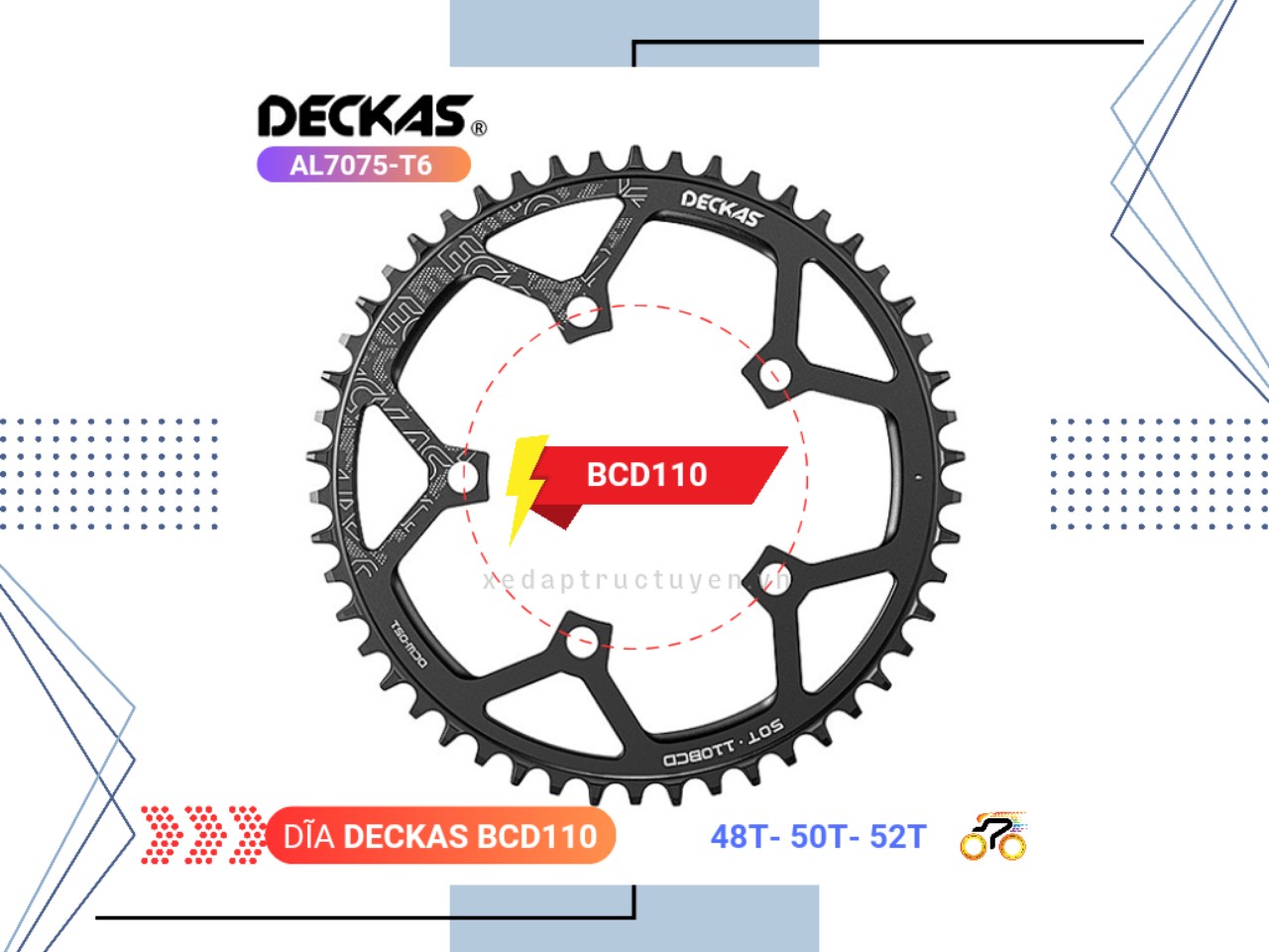 DĨA XE ĐẠP - TOURING - DECKAS - 50T - BCD 110