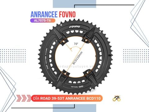 DĨA ĐÔI XE ĐẠP - ROAD - ANRANCEE - 53 / 39T (THAY THẾ CHO SHIMANO R5800, R7000, R8000, R8100, R9100)
