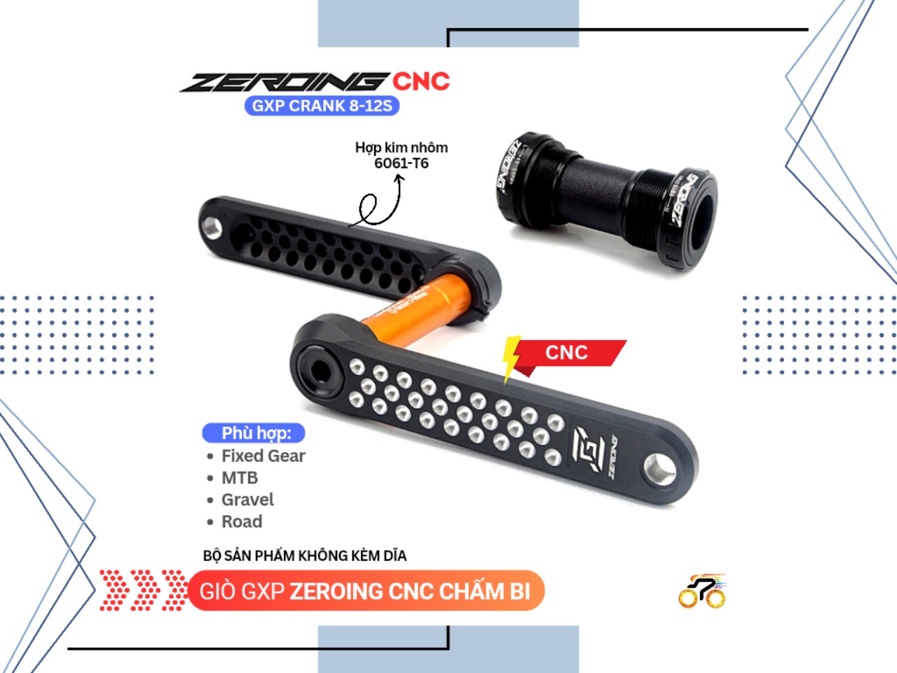 GIÒ KHÔNG DĨA - ZEROING CNC CHẤM BI - GXP (KÈM TRỤC RỖNG)