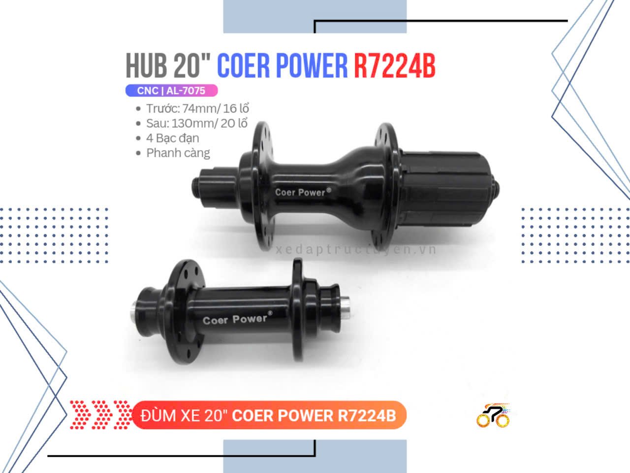 ĐÙM XE ĐẠP - COER POWER R7224 - 20