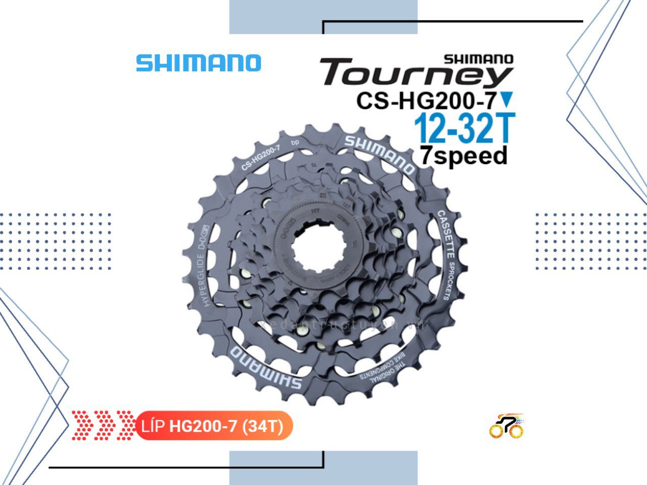 LÍP XE ĐẠP MTB - SHIMANO TOURNEY 7S HG200-7 - 12-32T - KIỂU THẢ (7 TỐC ĐỘ)