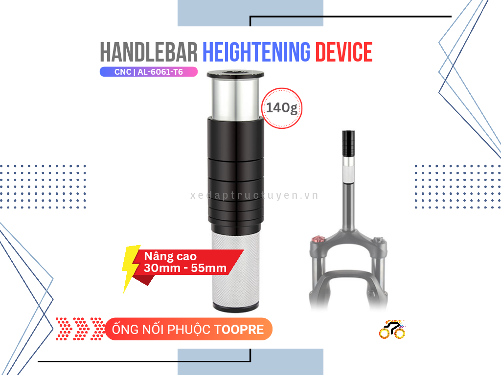 NỐI ỐNG CỔ PHUỘC - TOOPRE - DÀI 3,5 ĐẾN 5cm