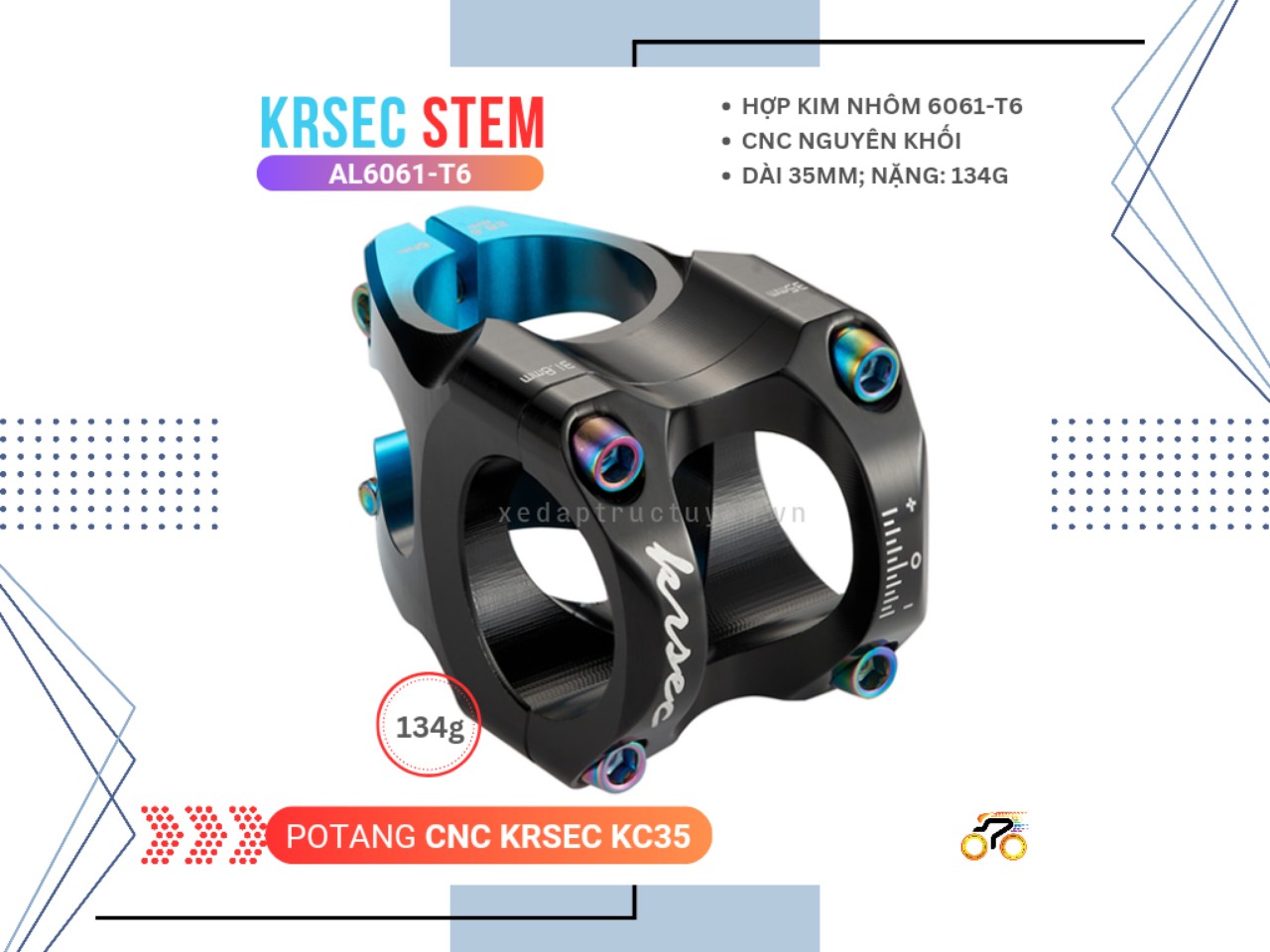 PÔ TĂNG XE ĐẠP - CNC KRSEC KC35 - 31.8mm x 35mm