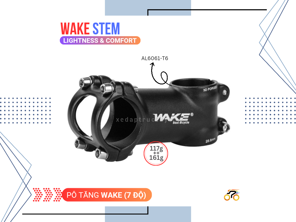 PÔ TĂNG XE ĐẠP - WAKE 31.8mm x 35mm (7 ĐỘ)