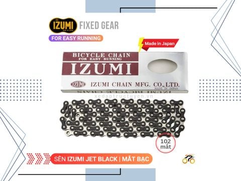 SÊN XE ĐẠP - FIXED GEAR - IZUMI JET BLACK MẮT BẠC (1 TỐC ĐỘ)