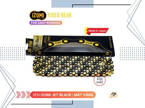 SÊN XE ĐẠP - FIXED GEAR - IZUMI JET BLACK MẮT VÀNG (1 TỐC ĐỘ)