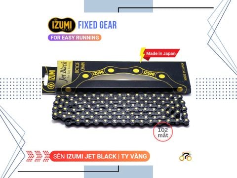 SÊN XE ĐẠP - FIXED GEAR - IZUMI JET BLACK TY VÀNG (1 TỐC ĐỘ)