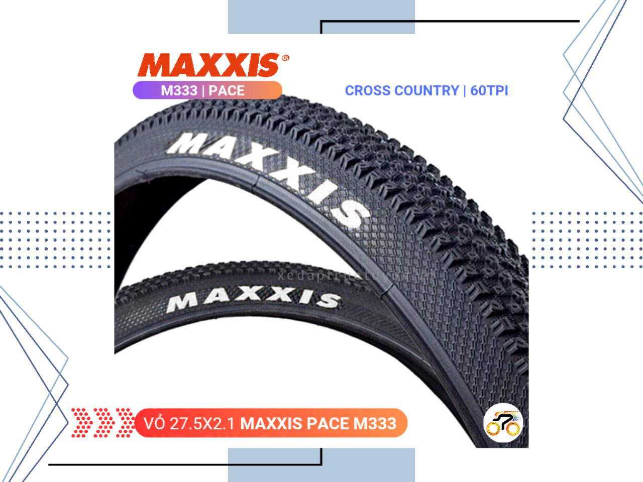 VỎ XE ĐẠP 27.5” - MAXXIS M333 PACE - 27.5x2.1 (1 CÁI)