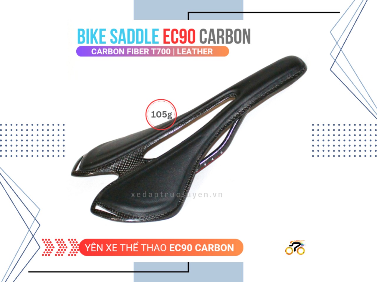 YÊN XE ĐẠP - THỂ THAO - EC90 - CARBON