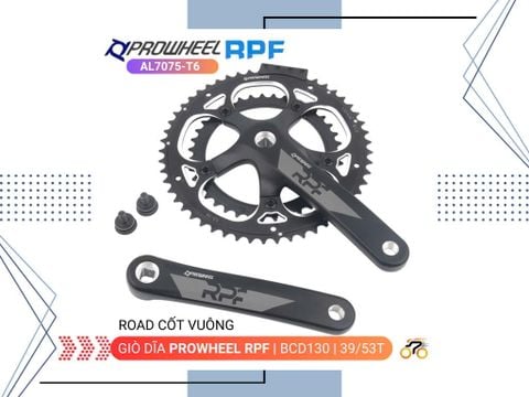 GIÒ DĨA XE ĐẠP ROAD – PROWHEEL RPF - 39-53T - NHÔM - CỐT VUÔNG (BỘ)