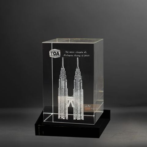 Khối pha lê 3d tháp đôi Petronas (3 Size)